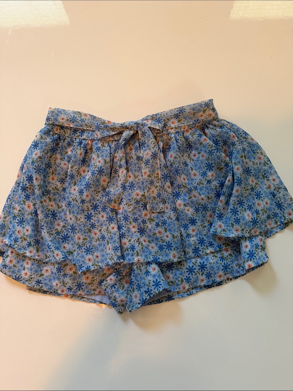 Cat & Jack Light Blue Floral Skort Size 8